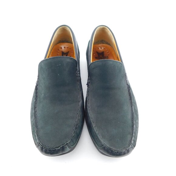 MEPHISTO Black Nubuck Leather Slip On Loafers 10 - Picture 2 of 9